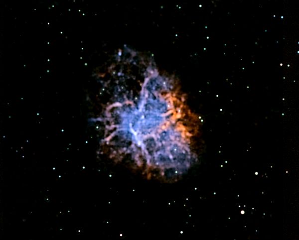 Messier 1, the Crab Nebula.
634x60s subs for a total of 10-1/2 hours taken
over 5 nights and over a year apart.
Captured and re-stacked in SharpCap 4.1
Processed with Siril, GraXpert, and Registax 6 | Equipment: OTA: Apertura 6" RC Reflector (f/9) Filter: Optalong L-eNhance (Ha & OIII), Camera: ZWO ASI183MC Pro, Mount: EX02GT with PMC-8